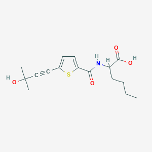 molecular formula C16H21NO4S B4305865 N-{[5-(3-hydroxy-3-methylbut-1-yn-1-yl)-2-thienyl]carbonyl}norleucine 