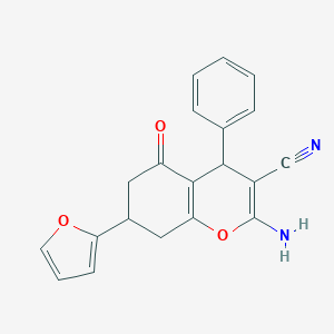 2-amino-7-(2-furyl)-5-oxo-4-phenyl-5,6,7,8-tetrahydro-4H-chromene-3-carbonitrile