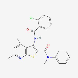 molecular formula C24H20ClN3O2S B4305901 3-[(2-chlorobenzoyl)amino]-N,4,6-trimethyl-N-phenylthieno[2,3-b]pyridine-2-carboxamide 