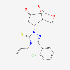 molecular formula C17H16ClN3O3S B4305914 2-[4-allyl-3-(2-chlorophenyl)-5-thioxo-4,5-dihydro-1H-1,2,4-triazol-1-yl]-6,8-dioxabicyclo[3.2.1]octan-4-one 