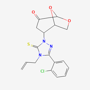 2-[3-(2-Chlorophenyl)-4-prop-2-enyl-5-sulfanylidene-1,2,4-triazol-1-yl]-6,8-dioxabicyclo[3.2.1]octan-4-one