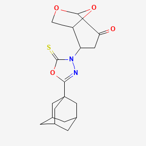 molecular formula C18H22N2O4S B4305915 2-[5-(1-adamantyl)-2-thioxo-1,3,4-oxadiazol-3(2H)-yl]-6,8-dioxabicyclo[3.2.1]octan-4-one 