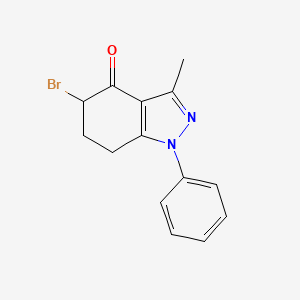 molecular formula C14H13BrN2O B4305922 5-bromo-3-methyl-1-phenyl-1,5,6,7-tetrahydro-4H-indazol-4-one 