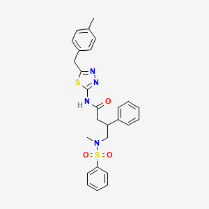 N-[5-(4-methylbenzyl)-1,3,4-thiadiazol-2-yl]-4-[methyl(phenylsulfonyl)amino]-3-phenylbutanamide