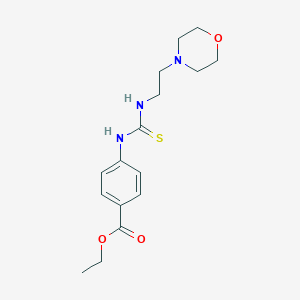 molecular formula C16H23N3O3S B430593 Ethyl 4-({[2-(morpholin-4-yl)ethyl]carbamothioyl}amino)benzoate 