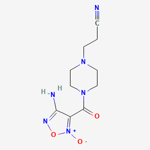 molecular formula C10H14N6O3 B4305935 3-{4-[(4-amino-2-oxido-1,2,5-oxadiazol-3-yl)carbonyl]piperazin-1-yl}propanenitrile 