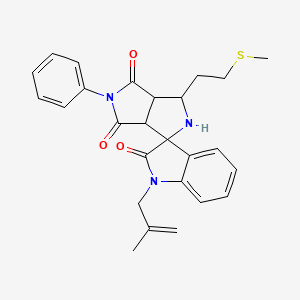 molecular formula C26H27N3O3S B4305959 1-(2-methylprop-2-en-1-yl)-3'-[2-(methylthio)ethyl]-5'-phenyl-3a',6a'-dihydro-2'H-spiro[indole-3,1'-pyrrolo[3,4-c]pyrrole]-2,4',6'(1H,3'H,5'H)-trione 