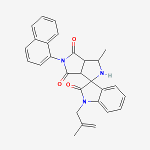 molecular formula C28H25N3O3 B4305961 3'-methyl-1-(2-methylprop-2-en-1-yl)-5'-(1-naphthyl)-3a',6a'-dihydro-2'H-spiro[indole-3,1'-pyrrolo[3,4-c]pyrrole]-2,4',6'(1H,3'H,5'H)-trione 