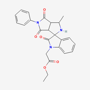 ethyl (3'-methyl-2,4',6'-trioxo-5'-phenyl-3',3a',4',5',6',6a'-hexahydro-2'H-spiro[indole-3,1'-pyrrolo[3,4-c]pyrrol]-1(2H)-yl)acetate