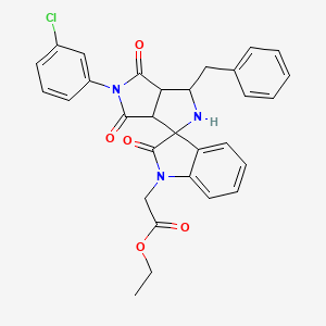 molecular formula C30H26ClN3O5 B4305971 ethyl [3'-benzyl-5'-(3-chlorophenyl)-2,4',6'-trioxo-3',3a',4',5',6',6a'-hexahydro-2'H-spiro[indole-3,1'-pyrrolo[3,4-c]pyrrol]-1(2H)-yl]acetate 