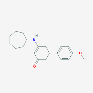 molecular formula C20H27NO2 B430598 3-(Cycloheptylamino)-5-(4-methoxyphenyl)cyclohex-2-en-1-one 