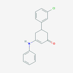 molecular formula C18H16ClNO B430599 3-Anilino-5-(3-chlorophenyl)-2-cyclohexen-1-one CAS No. 333325-97-6