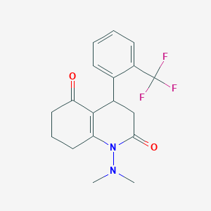 molecular formula C18H19F3N2O2 B4306007 1-(dimethylamino)-4-[2-(trifluoromethyl)phenyl]-4,6,7,8-tetrahydroquinoline-2,5(1H,3H)-dione 