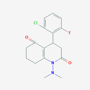 4-(2-chloro-6-fluorophenyl)-1-(dimethylamino)-4,6,7,8-tetrahydroquinoline-2,5(1H,3H)-dione