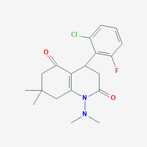 molecular formula C19H22ClFN2O2 B4306020 4-(2-chloro-6-fluorophenyl)-1-(dimethylamino)-7,7-dimethyl-4,6,7,8-tetrahydroquinoline-2,5(1H,3H)-dione 