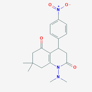 molecular formula C19H23N3O4 B4306043 1-(dimethylamino)-7,7-dimethyl-4-(4-nitrophenyl)-4,6,7,8-tetrahydroquinoline-2,5(1H,3H)-dione 