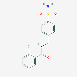 molecular formula C14H13ClN2O3S B430610 2-chloro-N-(4-sulfamoylbenzyl)benzamide 
