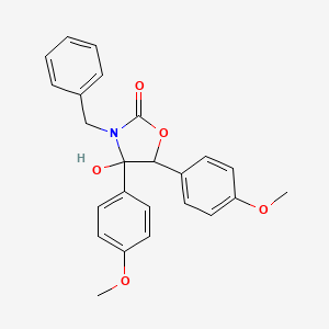 molecular formula C24H23NO5 B4306134 3-benzyl-4-hydroxy-4,5-bis(4-methoxyphenyl)-1,3-oxazolidin-2-one 