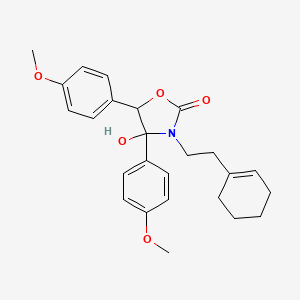 molecular formula C25H29NO5 B4306141 3-(2-cyclohex-1-en-1-ylethyl)-4-hydroxy-4,5-bis(4-methoxyphenyl)-1,3-oxazolidin-2-one 