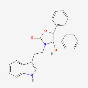 molecular formula C25H22N2O3 B4306149 4-hydroxy-3-[2-(1H-indol-3-yl)ethyl]-4,5-diphenyl-1,3-oxazolidin-2-one 