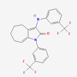 molecular formula C23H18F6N2O B4306154 1-[3-(trifluoromethyl)phenyl]-3-{[3-(trifluoromethyl)phenyl]amino}-4,5,6,7-tetrahydrocyclohepta[b]pyrrol-2(1H)-one 