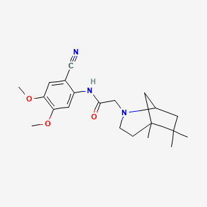 molecular formula C21H29N3O3 B4306155 N-(2-cyano-4,5-dimethoxyphenyl)-2-(5,6,6-trimethyl-2-azabicyclo[3.2.1]oct-2-yl)acetamide 