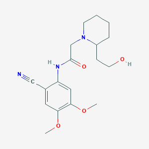 molecular formula C18H25N3O4 B4306160 N-(2-cyano-4,5-dimethoxyphenyl)-2-[2-(2-hydroxyethyl)piperidin-1-yl]acetamide 