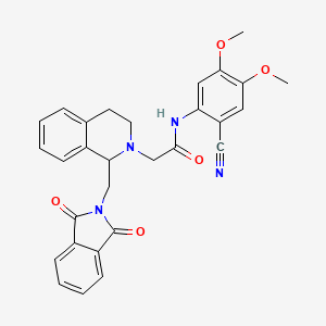molecular formula C29H26N4O5 B4306167 N-(2-cyano-4,5-dimethoxyphenyl)-2-[1-[(1,3-dioxo-1,3-dihydro-2H-isoindol-2-yl)methyl]-3,4-dihydroisoquinolin-2(1H)-yl]acetamide 
