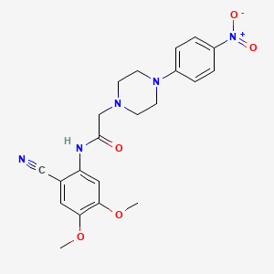 molecular formula C21H23N5O5 B4306172 N-(2-cyano-4,5-dimethoxyphenyl)-2-[4-(4-nitrophenyl)piperazin-1-yl]acetamide 