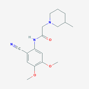 molecular formula C17H23N3O3 B4306175 N-(2-cyano-4,5-dimethoxyphenyl)-2-(3-methylpiperidin-1-yl)acetamide 