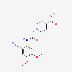 molecular formula C19H25N3O5 B4306194 ethyl 1-{2-[(2-cyano-4,5-dimethoxyphenyl)amino]-2-oxoethyl}piperidine-4-carboxylate 