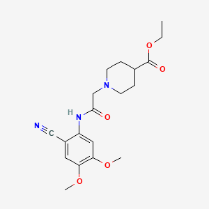 molecular formula C19H25N3O5 B4306194 ETHYL 1-{[(2-CYANO-4,5-DIMETHOXYPHENYL)CARBAMOYL]METHYL}PIPERIDINE-4-CARBOXYLATE 