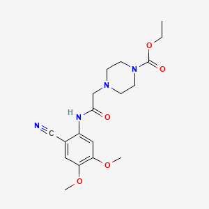 ethyl 4-{2-[(2-cyano-4,5-dimethoxyphenyl)amino]-2-oxoethyl}piperazine-1-carboxylate