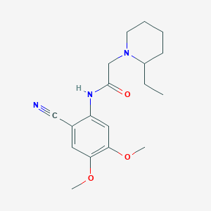 N-(2-cyano-4,5-dimethoxyphenyl)-2-(2-ethylpiperidin-1-yl)acetamide