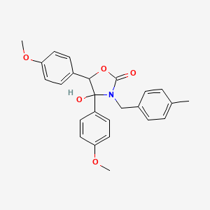 molecular formula C25H25NO5 B4306229 4-hydroxy-4,5-bis(4-methoxyphenyl)-3-(4-methylbenzyl)-1,3-oxazolidin-2-one 