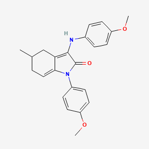 molecular formula C23H24N2O3 B4306234 1-(4-methoxyphenyl)-3-[(4-methoxyphenyl)amino]-5-methyl-1,4,5,6-tetrahydro-2H-indol-2-one 