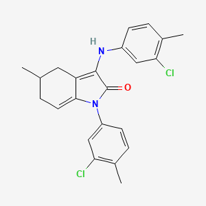 molecular formula C23H22Cl2N2O B4306255 1-(3-chloro-4-methylphenyl)-3-[(3-chloro-4-methylphenyl)amino]-5-methyl-1,4,5,6-tetrahydro-2H-indol-2-one 
