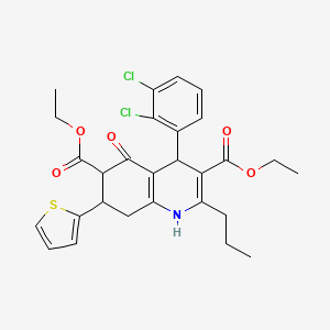 DIETHYL 4-(2,3-DICHLOROPHENYL)-5-OXO-2-PROPYL-7-(2-THIENYL)-1,4,5,6,7,8-HEXAHYDRO-3,6-QUINOLINEDICARBOXYLATE