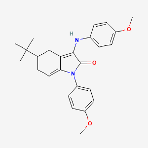 molecular formula C26H30N2O3 B4306269 5-tert-butyl-1-(4-methoxyphenyl)-3-[(4-methoxyphenyl)amino]-1,4,5,6-tetrahydro-2H-indol-2-one 