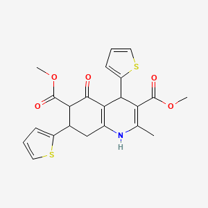 molecular formula C22H21NO5S2 B4306288 dimethyl 2-methyl-5-oxo-4,7-di-2-thienyl-1,4,5,6,7,8-hexahydroquinoline-3,6-dicarboxylate 