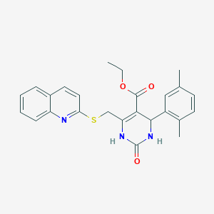 molecular formula C25H25N3O3S B4306344 ethyl 4-(2,5-dimethylphenyl)-2-oxo-6-[(quinolin-2-ylthio)methyl]-1,2,3,4-tetrahydropyrimidine-5-carboxylate 