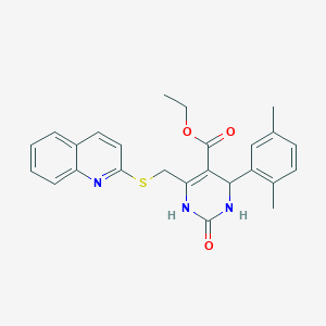 Ethyl 4-(2,5-dimethylphenyl)-2-oxo-6-[(quinolin-2-ylsulfanyl)methyl]-1,2,3,4-tetrahydropyrimidine-5-carboxylate