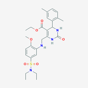 molecular formula C27H36N4O6S B4306345 ethyl 6-[({5-[(diethylamino)sulfonyl]-2-methoxyphenyl}amino)methyl]-4-(2,5-dimethylphenyl)-2-oxo-1,2,3,4-tetrahydropyrimidine-5-carboxylate 