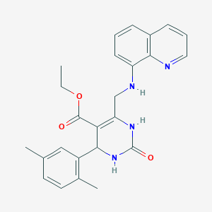 ethyl 4-(2,5-dimethylphenyl)-2-oxo-6-[(quinolin-8-ylamino)methyl]-1,2,3,4-tetrahydropyrimidine-5-carboxylate