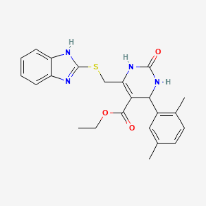ethyl 6-[(1H-benzimidazol-2-ylthio)methyl]-4-(2,5-dimethylphenyl)-2-oxo-1,2,3,4-tetrahydropyrimidine-5-carboxylate