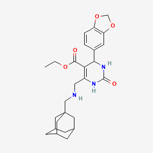 ethyl 6-{[(1-adamantylmethyl)amino]methyl}-4-(1,3-benzodioxol-5-yl)-2-oxo-1,2,3,4-tetrahydropyrimidine-5-carboxylate
