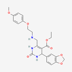 molecular formula C24H27N3O7 B4306387 ethyl 4-(1,3-benzodioxol-5-yl)-6-({[2-(4-methoxyphenoxy)ethyl]amino}methyl)-2-oxo-1,2,3,4-tetrahydropyrimidine-5-carboxylate 