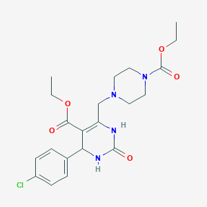molecular formula C21H27ClN4O5 B4306409 ethyl 4-(4-chlorophenyl)-6-{[4-(ethoxycarbonyl)piperazin-1-yl]methyl}-2-oxo-1,2,3,4-tetrahydropyrimidine-5-carboxylate 