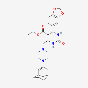 molecular formula C29H38N4O5 B4306434 ethyl 6-{[4-(1-adamantyl)piperazin-1-yl]methyl}-4-(1,3-benzodioxol-5-yl)-2-oxo-1,2,3,4-tetrahydropyrimidine-5-carboxylate 