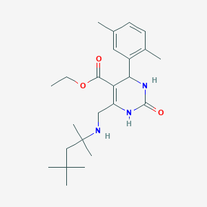 molecular formula C24H37N3O3 B4306442 ethyl 4-(2,5-dimethylphenyl)-2-oxo-6-{[(1,1,3,3-tetramethylbutyl)amino]methyl}-1,2,3,4-tetrahydropyrimidine-5-carboxylate 